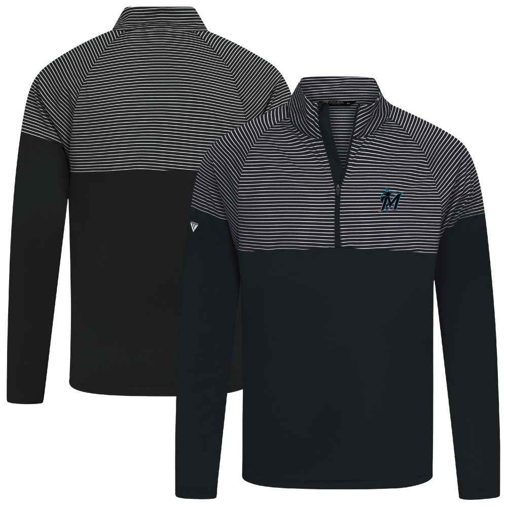 Black Miami Marlins Levelwear Classic Stripes Insignia 2.0 Pullover