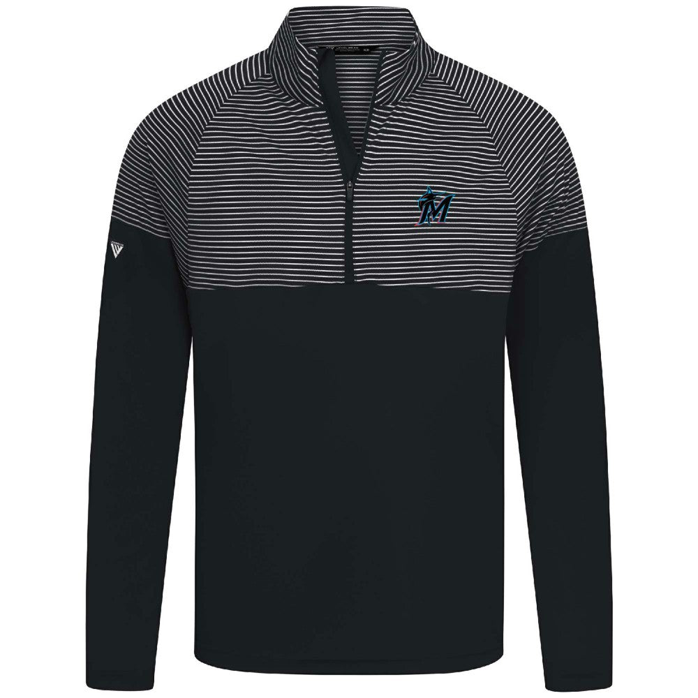 Black Miami Marlins Levelwear Classic Stripes Insignia 2.0 Pullover