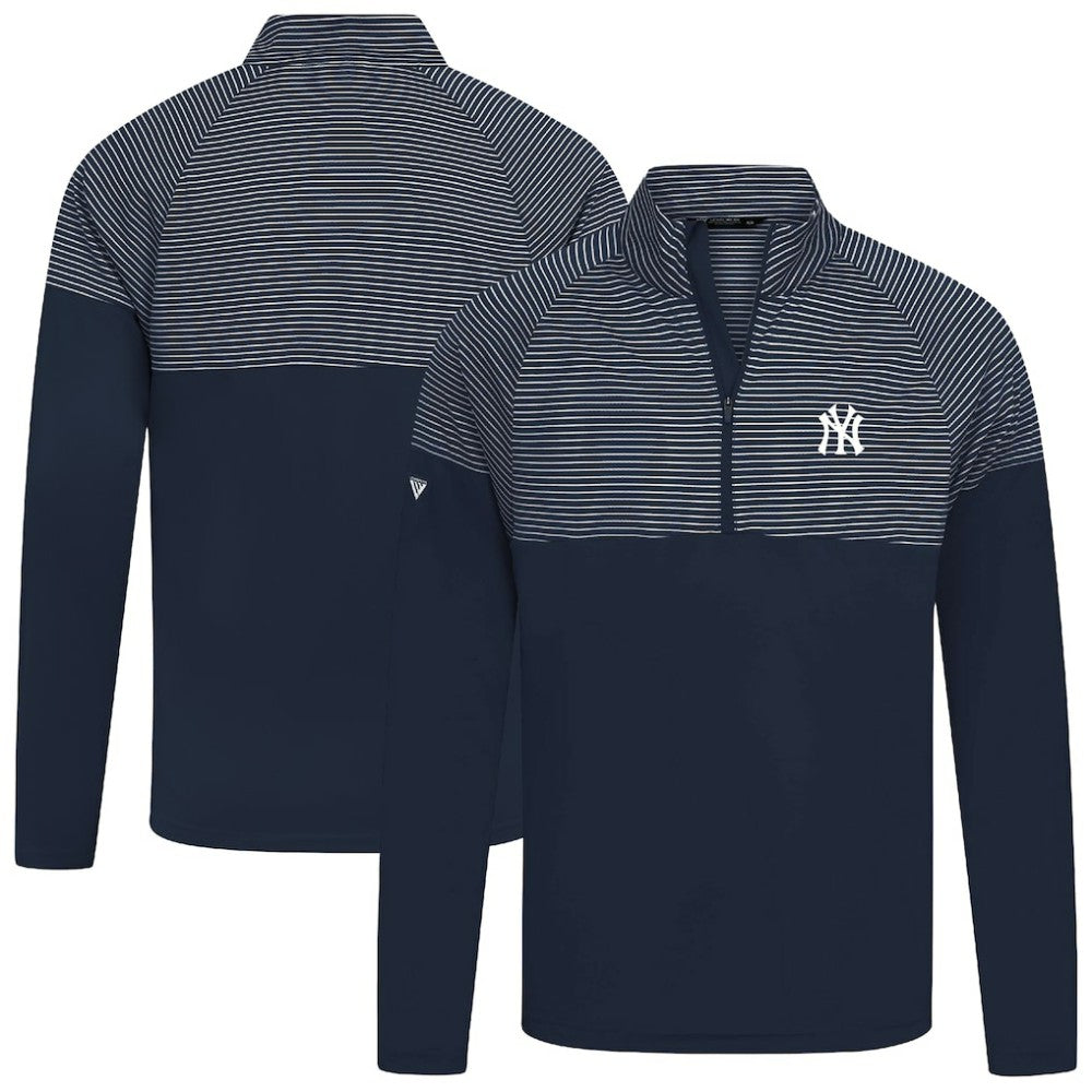 Navy New York Yankees Levelwear Classic Stripes Insignia 2.0 Pullover