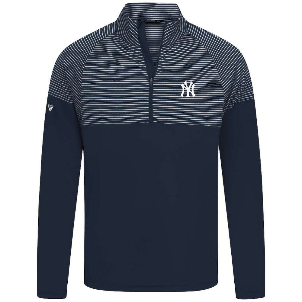 Navy New York Yankees Levelwear Classic Stripes Insignia 2.0 Pullover