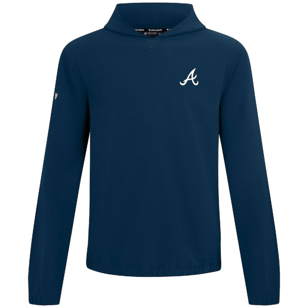 Navy Atlanta Braves Levelwear Action Insignia 2.0 Pullover Hoodie