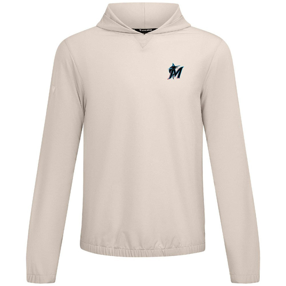 Khaki Miami Marlins Levelwear Action Insignia 2.0 Pullover Hoodie