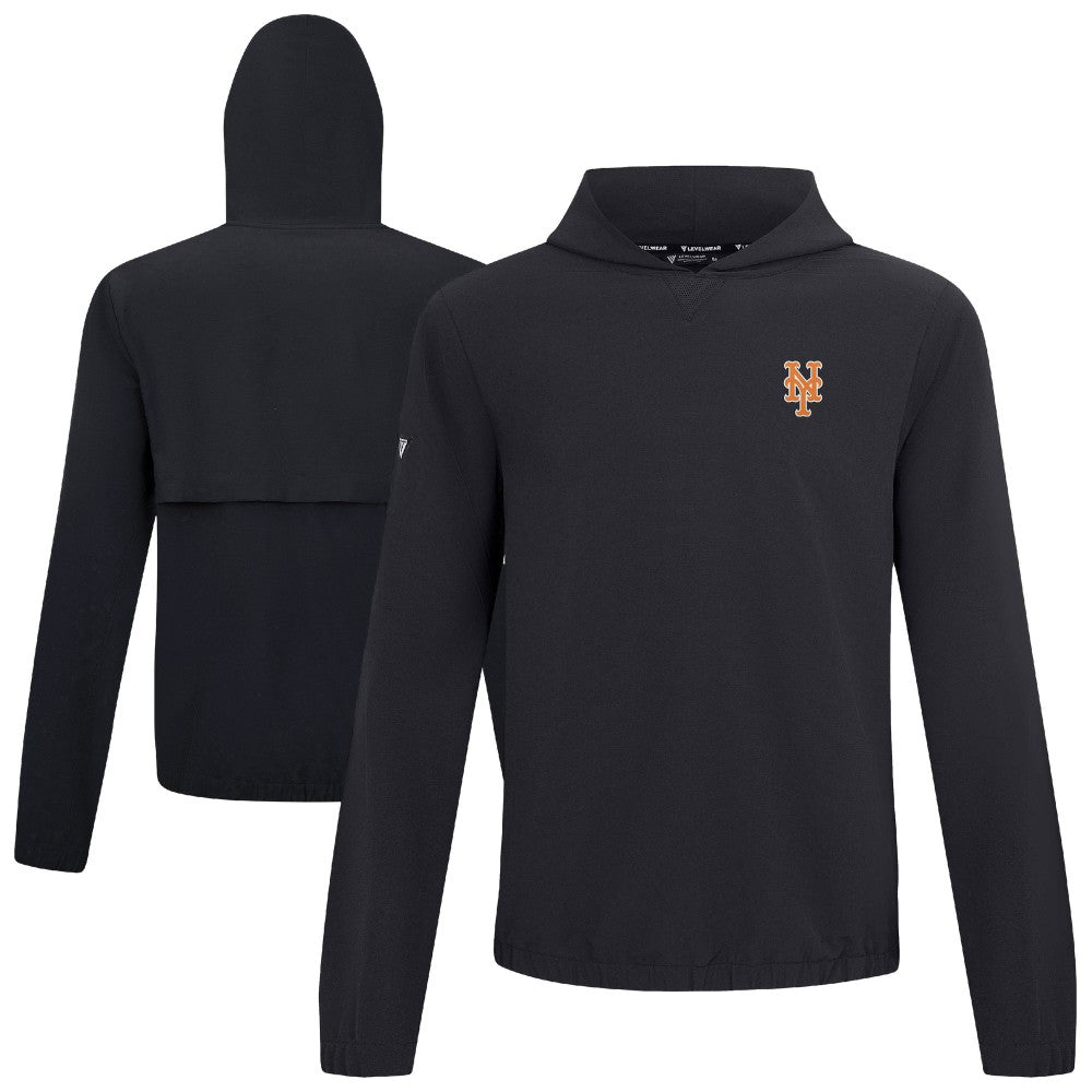 Black New York Mets Levelwear Action Insignia 2.0 Pullover Hoodie