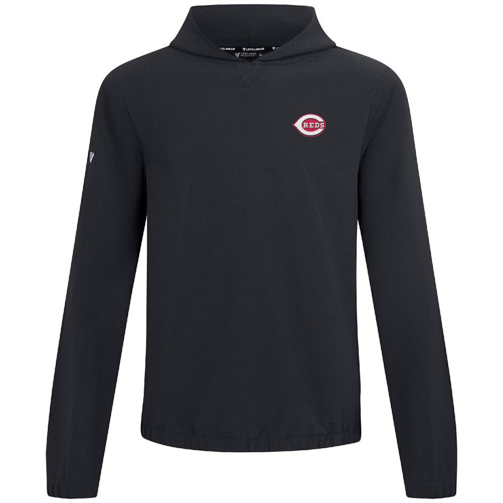 Black Cincinnati Reds Levelwear Action Insignia 2.0 Pullover Hoodie