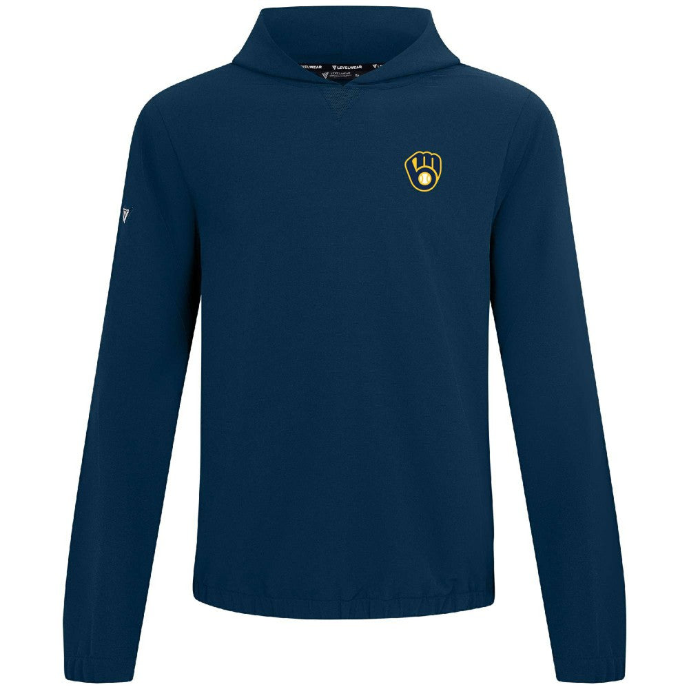 Navy Milwaukee Brewers Levelwear Action Insignia 2.0 Pullover Hoodie