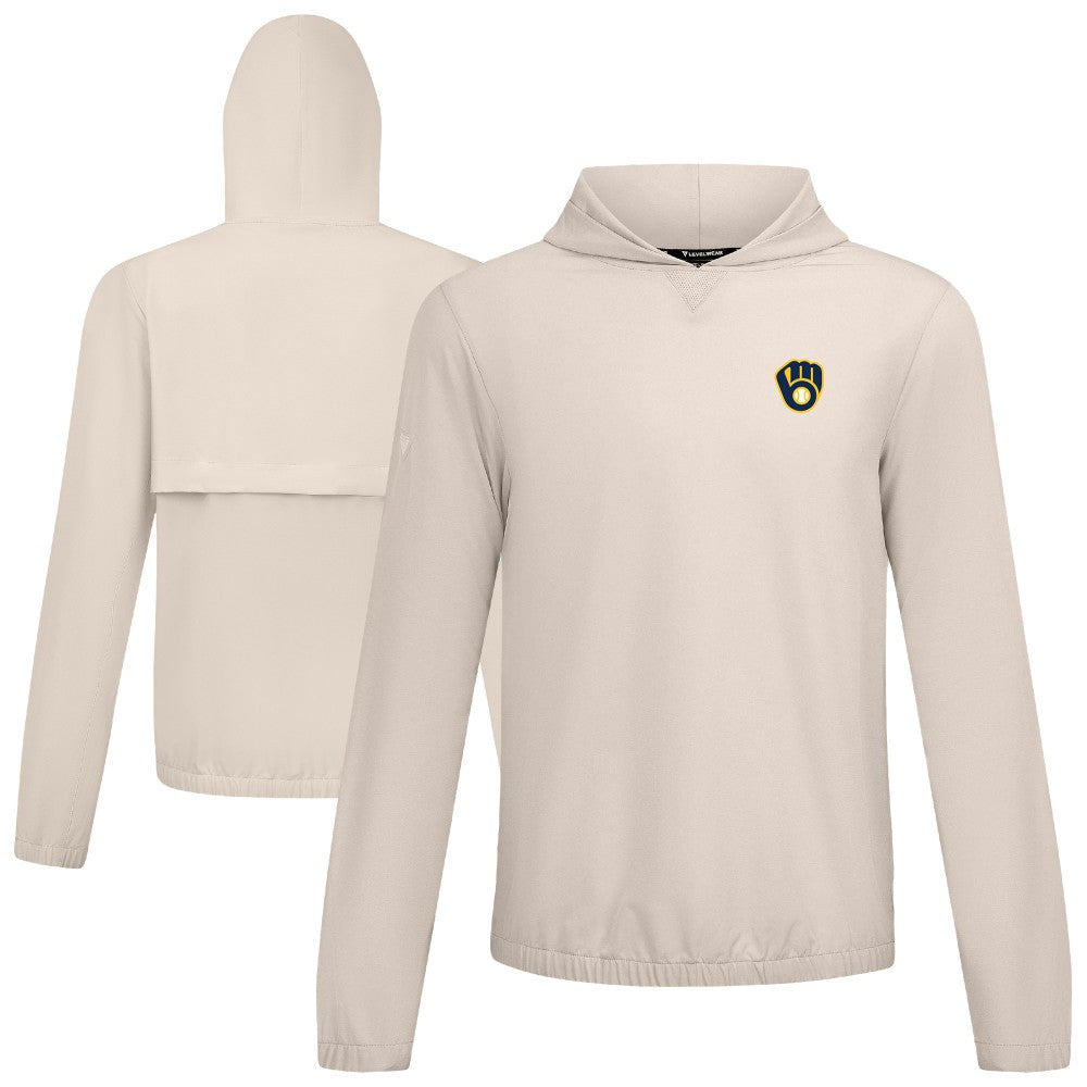 Khaki Milwaukee Brewers Levelwear Action Insignia 2.0 Pullover Hoodie