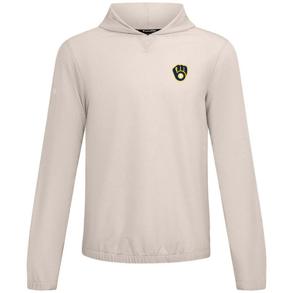Khaki Milwaukee Brewers Levelwear Action Insignia 2.0 Pullover Hoodie