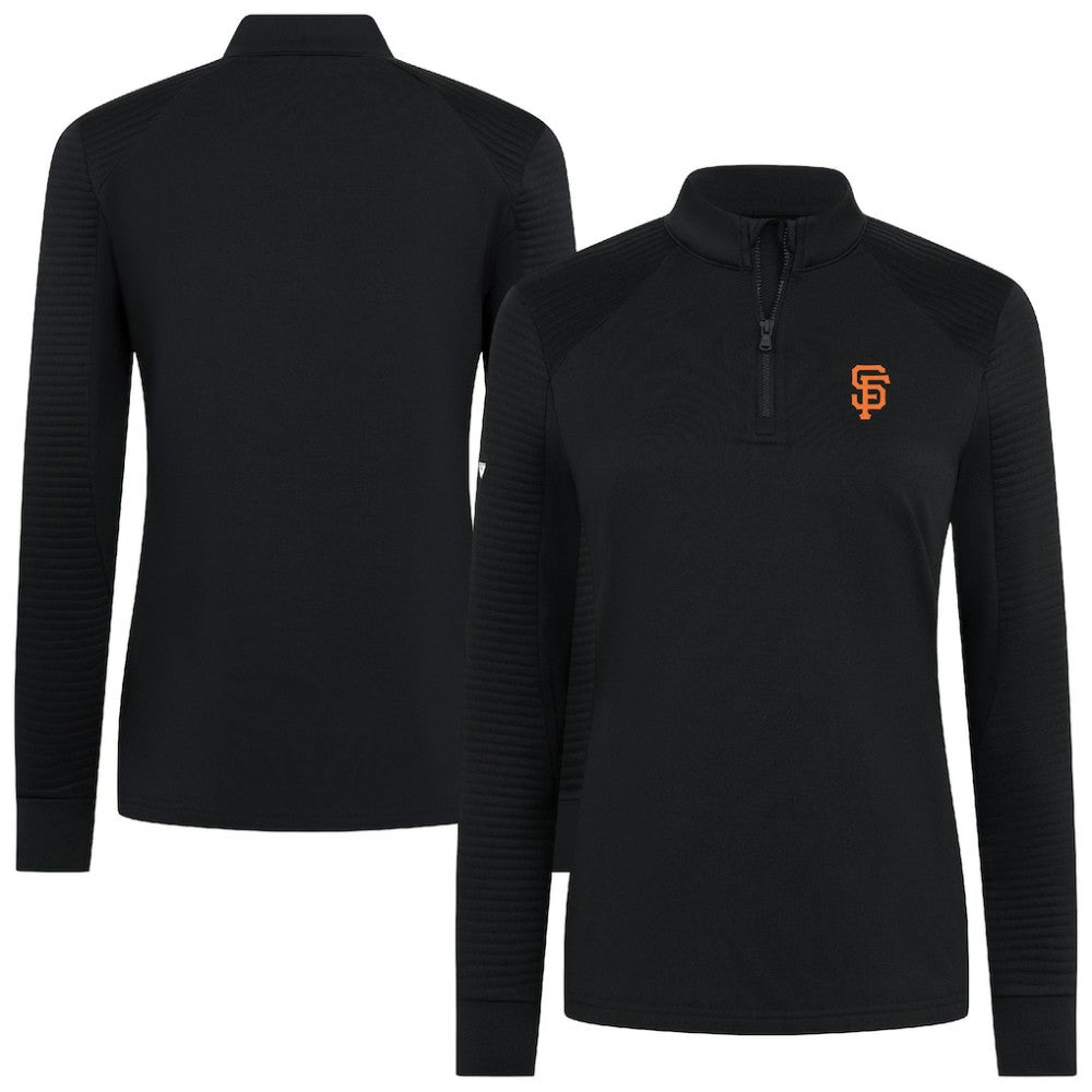 Black San Francisco Giants Levelwear Women's Power Insignia 2.0 Quarter-Zip Pullover Top