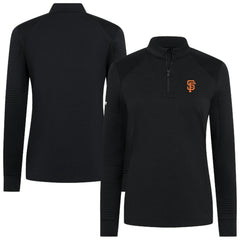 Black San Francisco Giants Levelwear Women's Power Insignia 2.0 Quarter-Zip Pullover Top