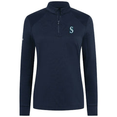 Navy Seattle Mariners Levelwear Women's Power Insignia 2.0 Quarter-Zip Pullover Top