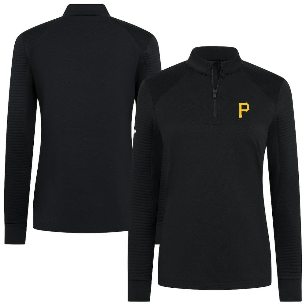 Black Pittsburgh Pirates Levelwear Women's Power Insignia 2.0 Quarter-Zip Pullover Top