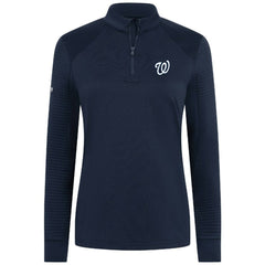 Navy Washington Nationals Levelwear Women's Power Insignia 2.0 Quarter-Zip Pullover Top