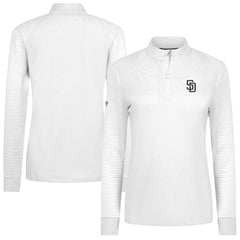 White San Diego Padres Levelwear Women's Power Insignia 2.0 Quarter-Zip Pullover Top