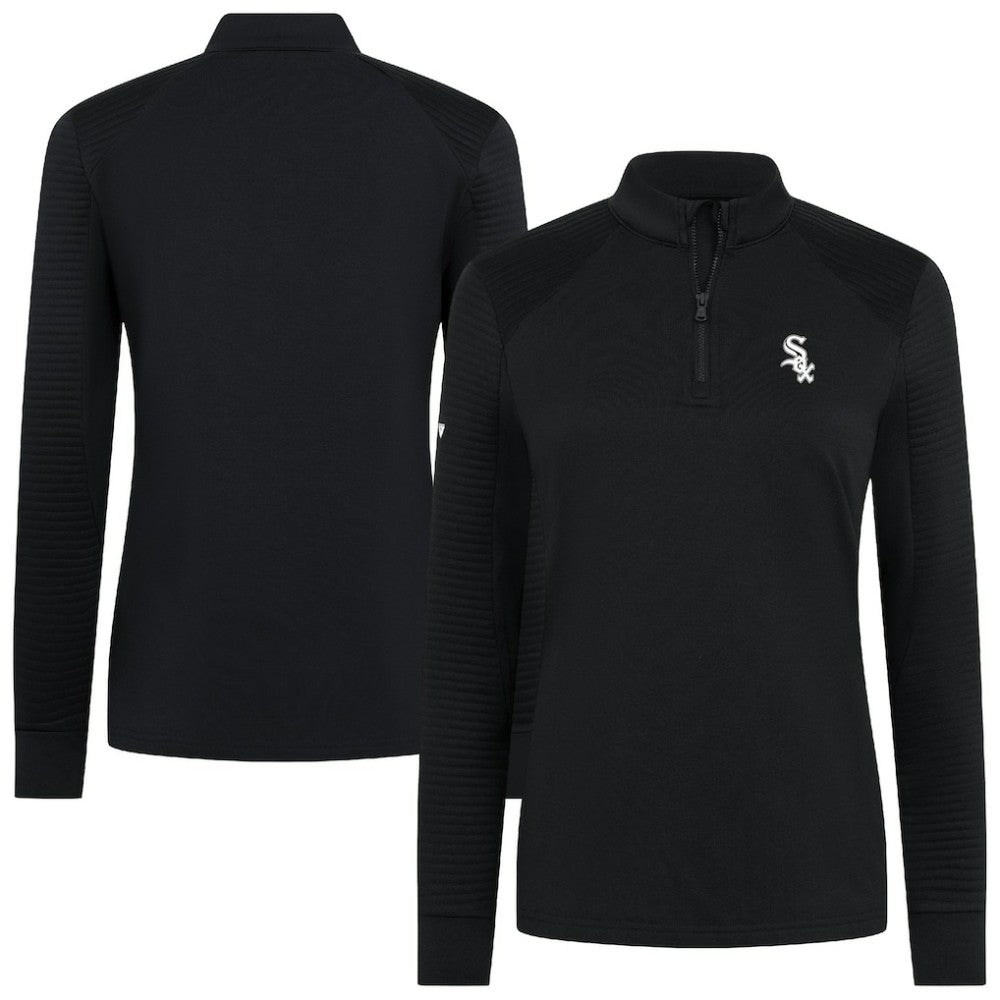 Black Chicago White Sox Levelwear Women's Power Insignia 2.0 Quarter-Zip Pullover Top