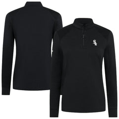 Black Chicago White Sox Levelwear Women's Power Insignia 2.0 Quarter-Zip Pullover Top