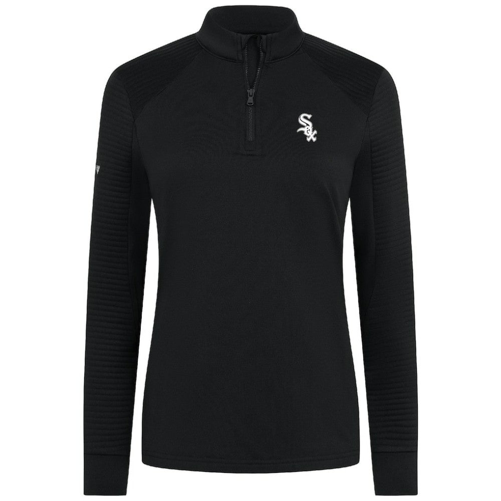 Black Chicago White Sox Levelwear Women's Power Insignia 2.0 Quarter-Zip Pullover Top