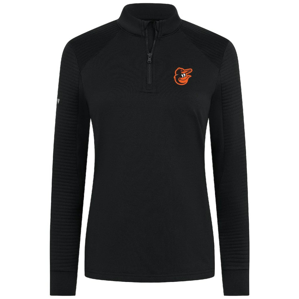 Black Baltimore Orioles Levelwear Women's Power Insignia 2.0 Quarter-Zip Pullover Top