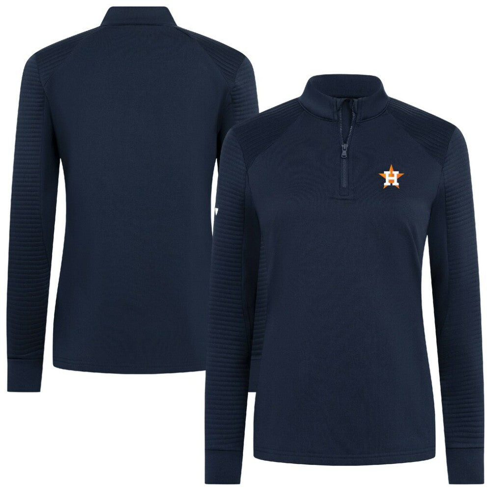 Navy Houston Astros Levelwear Women's Power Insignia 2.0 Quarter-Zip Pullover Top