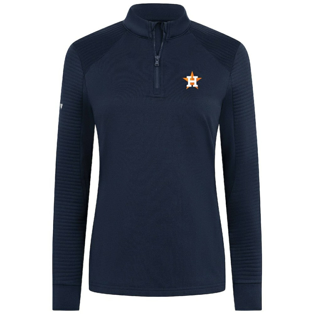 Navy Houston Astros Levelwear Women's Power Insignia 2.0 Quarter-Zip Pullover Top
