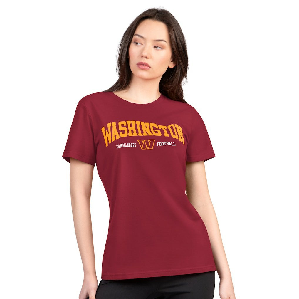 G-III 4Her by Carl Banks Women's Super-Slim Lightweight Winning Crew T-Shirt - Washington Commanders T-shirts