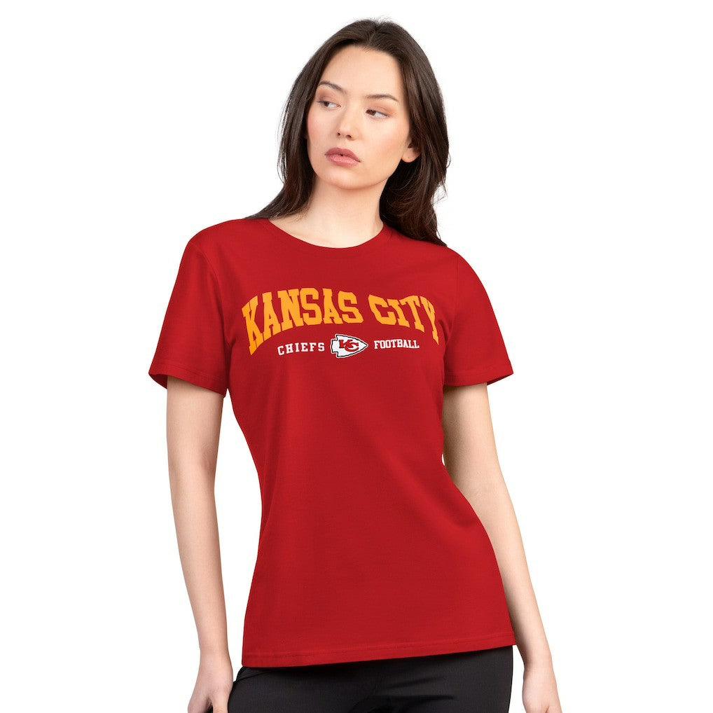 G-III 4Her by Carl Banks Women's Super-Slim Lightweight Winning Crew T-Shirt - Kansas City Chiefs T-shirts