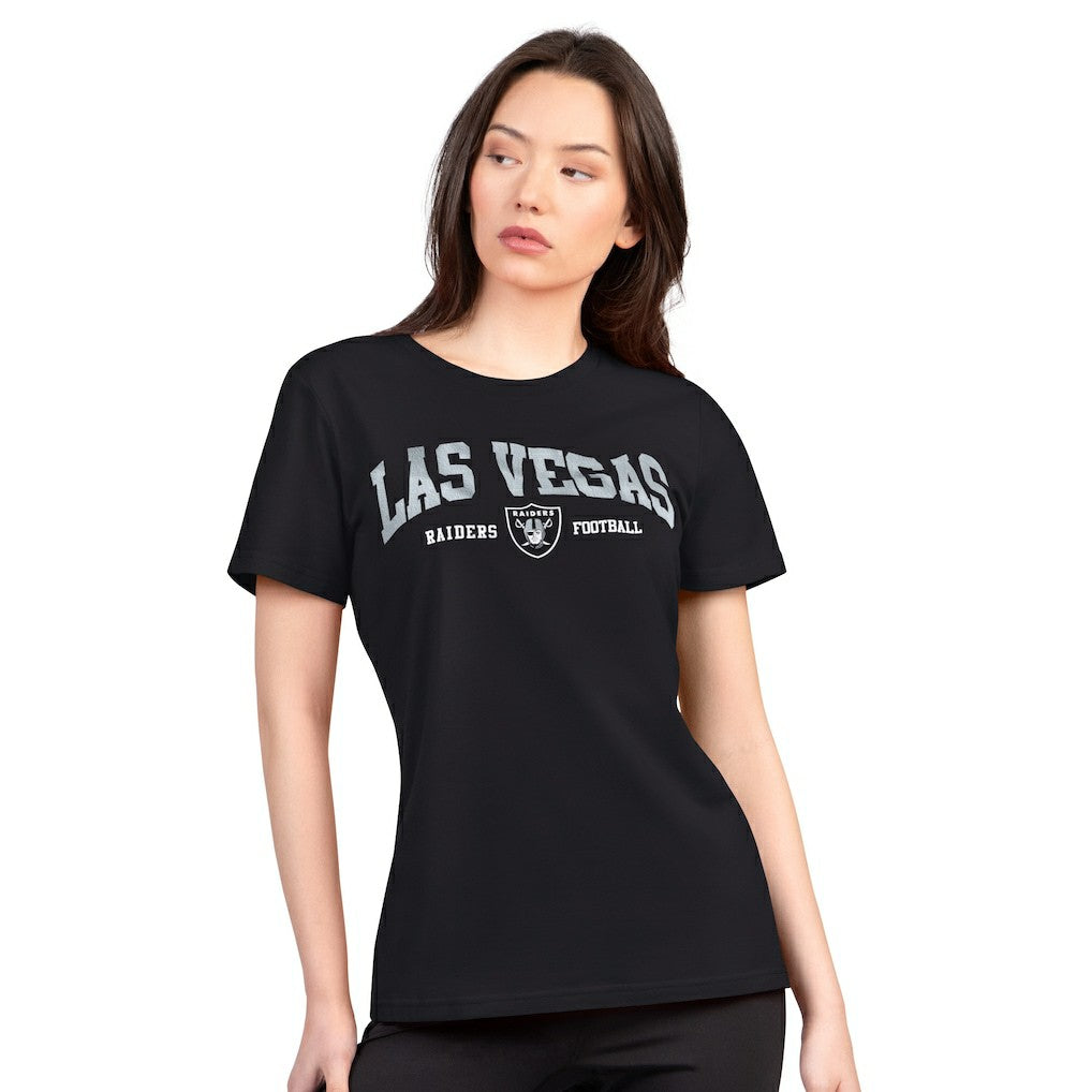 G-III 4Her by Carl Banks Women's Super-Slim Lightweight Winning Crew T-Shirt - Las Vegas Raiders T-shirts
