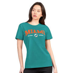 G-III 4Her by Carl Banks Women's Super-Slim Lightweight Winning Crew T-Shirt - Miami Dolphins T-shirts
