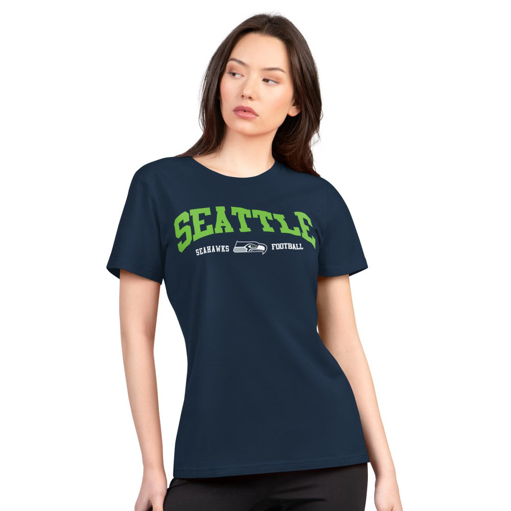G-III 4Her by Carl Banks Women's Super-Slim Lightweight Winning Crew T-Shirt - Seattle Seahawks T-shirts