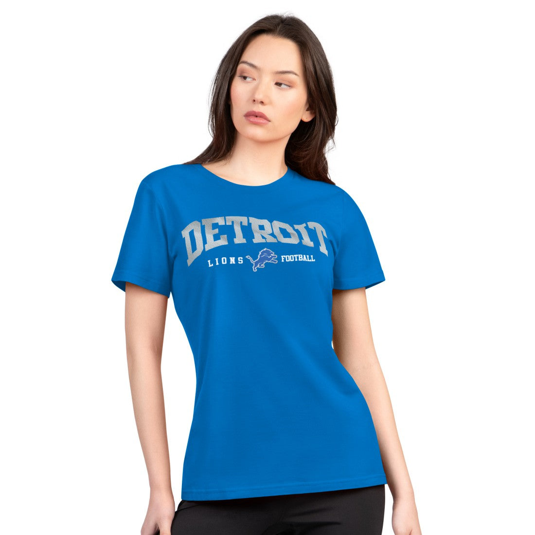 G-III 4Her by Carl Banks Women's Super-Slim Lightweight Winning Crew T-Shirt - Detroit Lions T-shirts