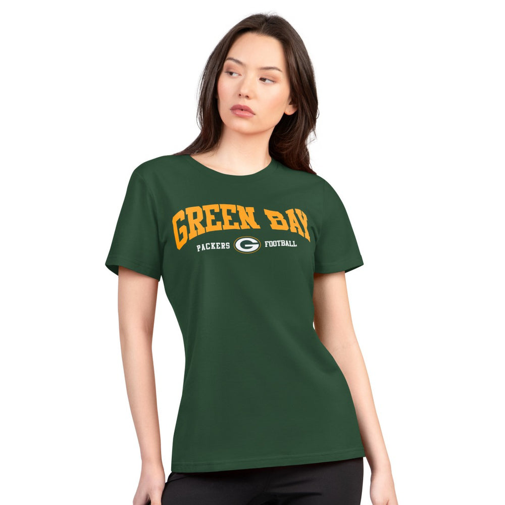 G-III 4Her by Carl Banks Women's Super-Slim Lightweight Winning Crew T-Shirt - Green Bay Packers T-shirts