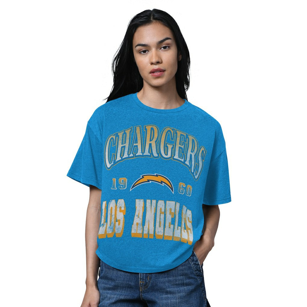 Starter Women's Oversized Hall of Fame T-Shirt - Los Angeles Chargers T-shirts