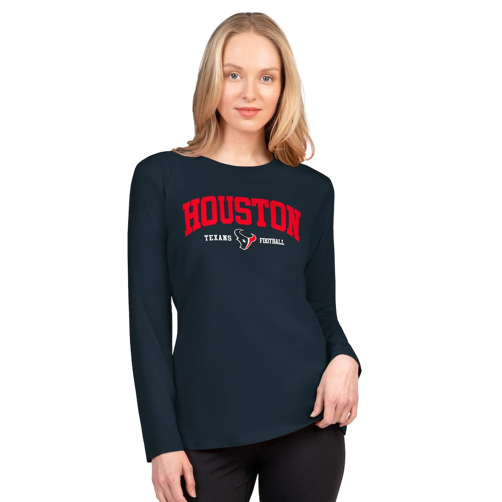 G-III 4Her by Carl Banks Women's Best Play Long Sleeve T-Shirt - Houston Texans T-shirts