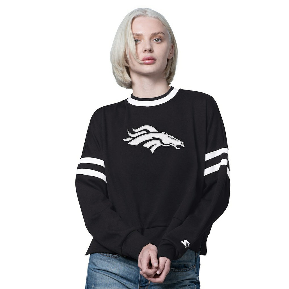 Starter Women's Rally Drop Shoulder Cropped Sweatshirt - Denver Broncos Sweatshirts