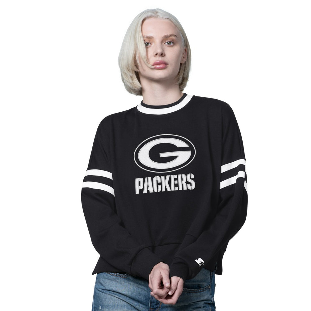 Starter Women's Rally Drop Shoulder Cropped Sweatshirt - Green Bay Packers Sweatshirts