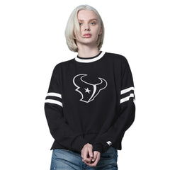 Starter Women's Rally Drop Shoulder Cropped Sweatshirt - Houston Texans Sweatshirts