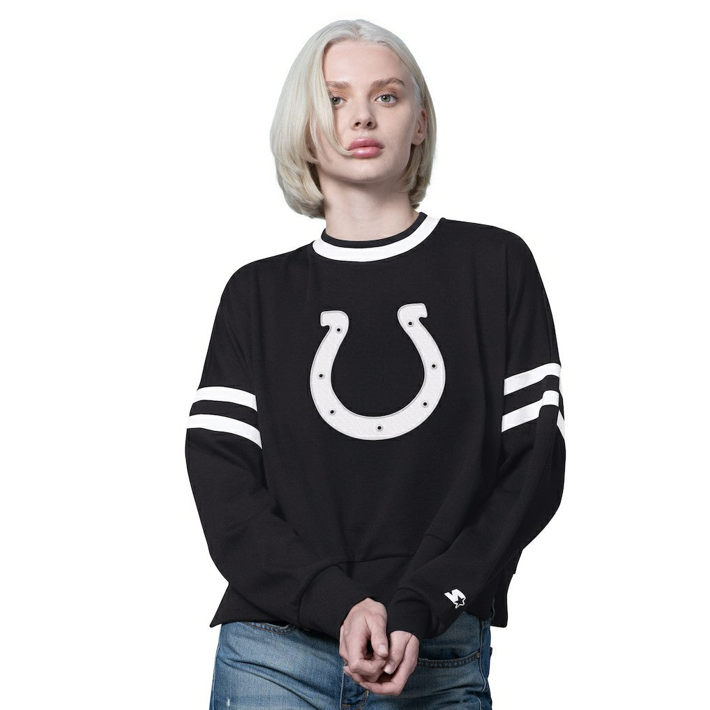 Starter Women's Rally Drop Shoulder Cropped Sweatshirt - Indianapolis Colts Sweatshirts