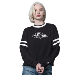 Starter Women's Rally Drop Shoulder Cropped Sweatshirt - Baltimore Ravens Sweatshirts