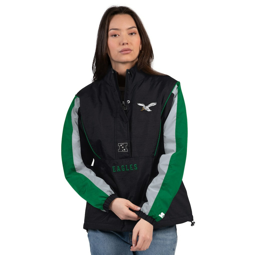 Starter Women's Thursday Night Gridiron Half-Zip Jacket - Philadelphia Eagles Jackets