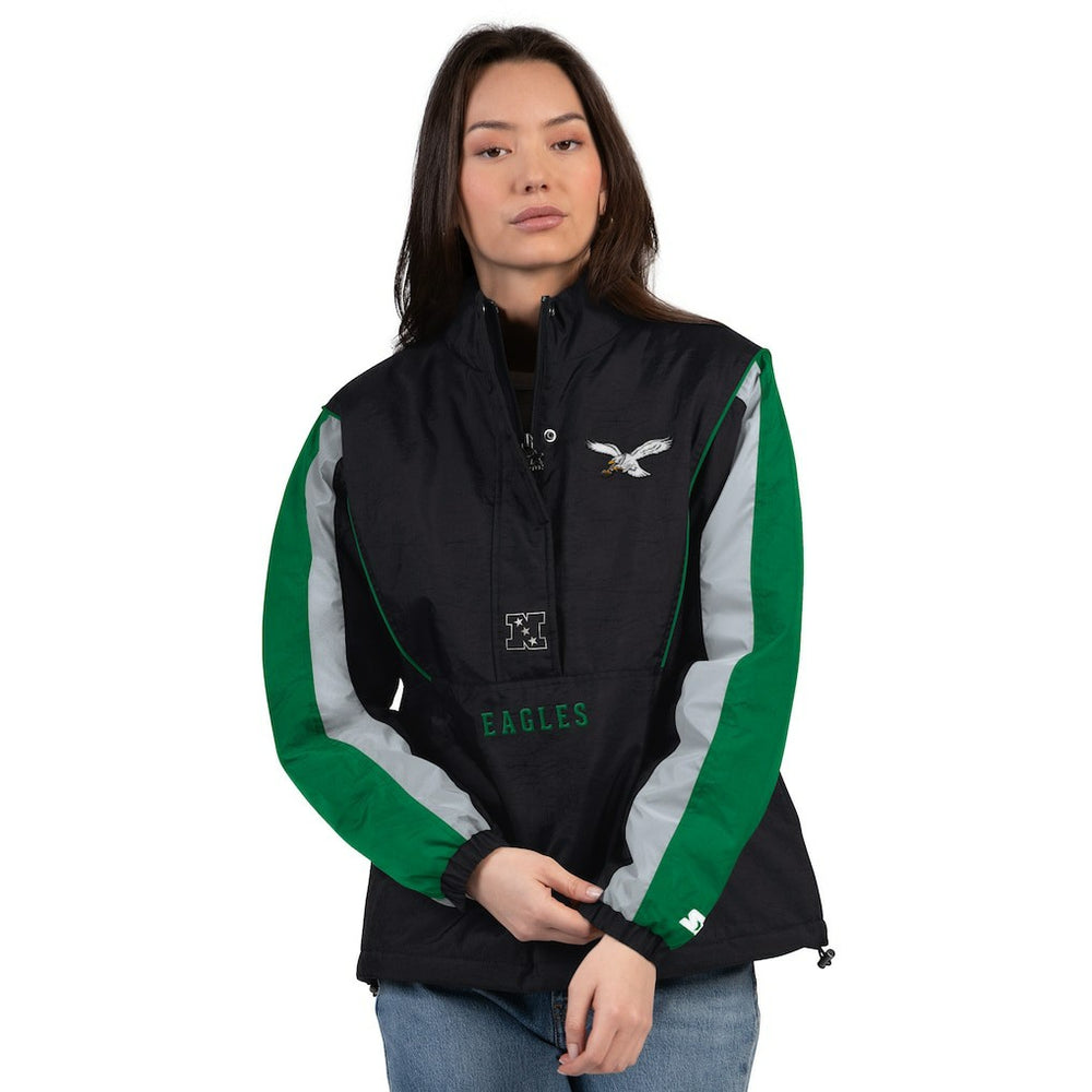 Starter Women's Thursday Night Gridiron Half-Zip Jacket - Philadelphia Eagles Jackets