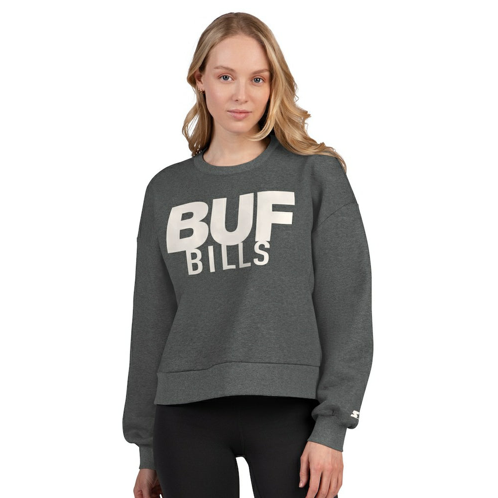 Starter Women's Show Up Cropped Fleece Pullover Sweatshirt - Buffalo Bills Pullover