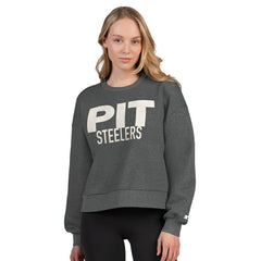 Starter Women's Show Up Cropped Fleece Pullover Sweatshirt - Pittsburgh Steelers Pullover
