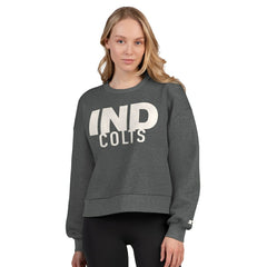 Starter Women's Show Up Cropped Fleece Pullover Sweatshirt - Indianapolis Colts Pullover