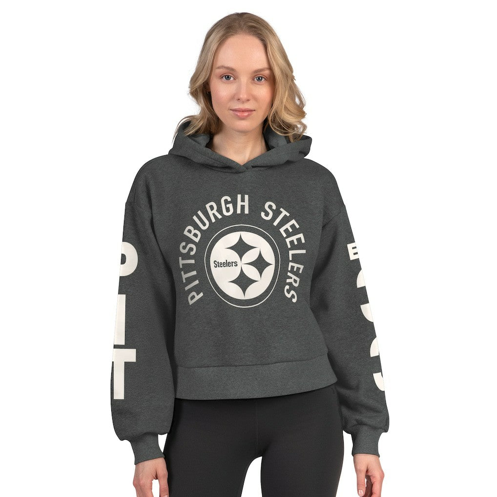 Starter Women's Star Player Cropped Fleece Pullover Hoodie - Pittsburgh Steelers Hoodies