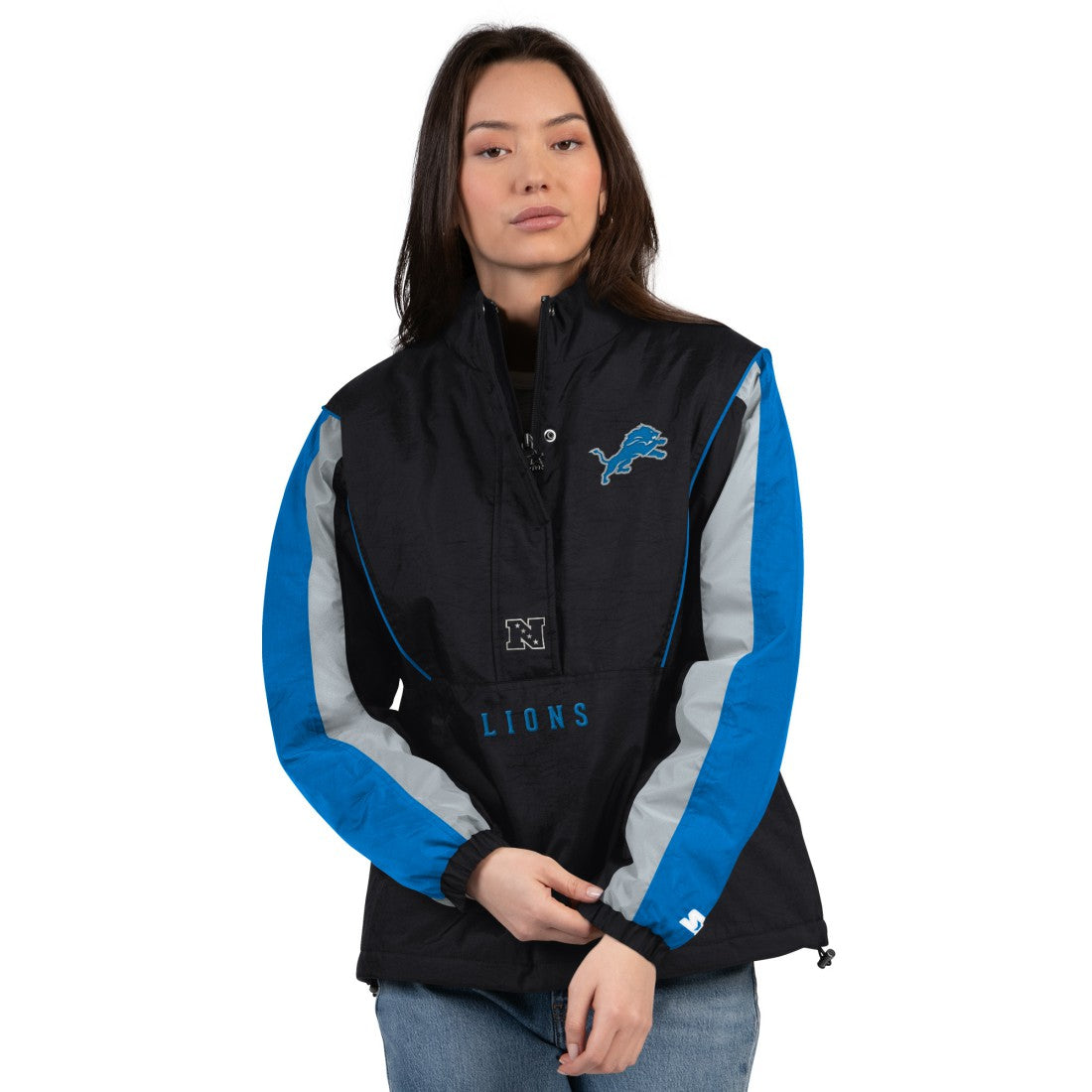Starter Women's Thursday Night Gridiron Half-Zip Jacket - Detroit Lions Jackets