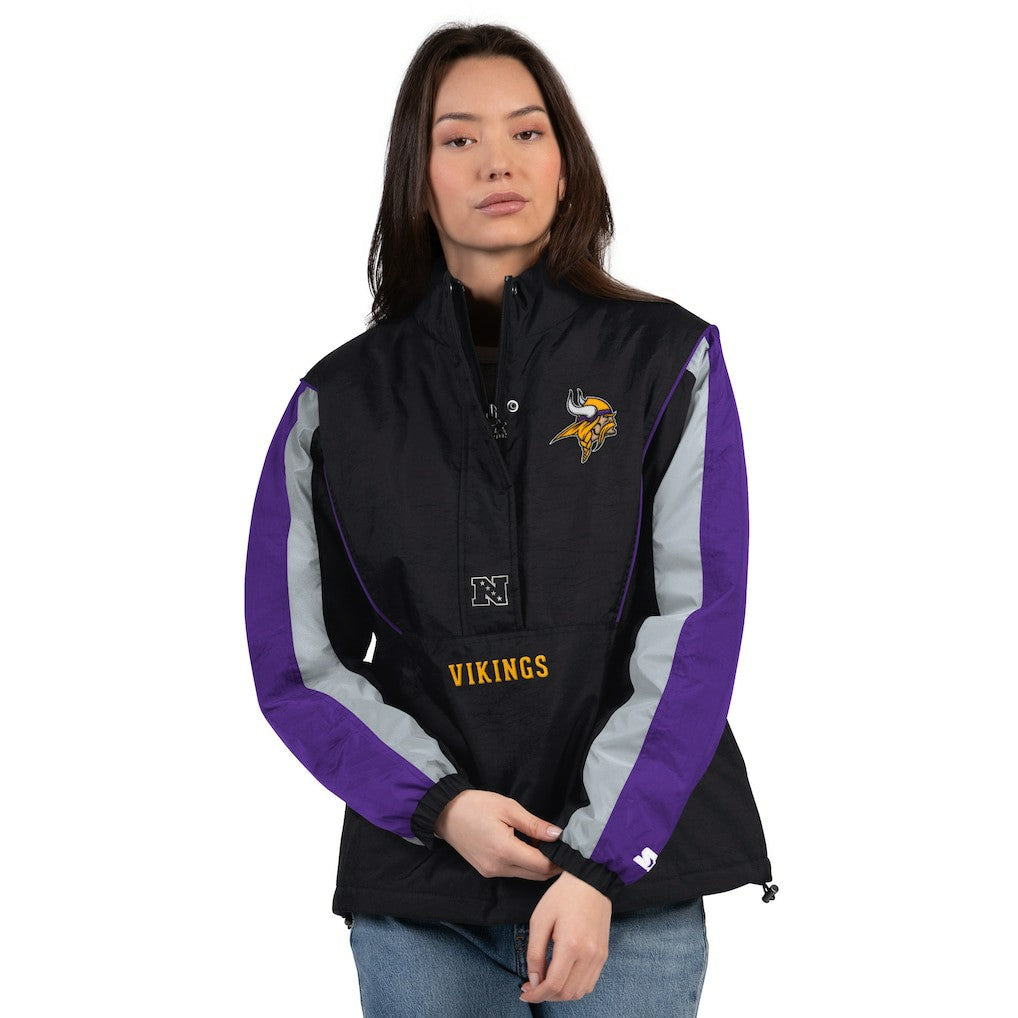Starter Women's Thursday Night Gridiron Half-Zip Jacket - Minnesota Vikings Jackets