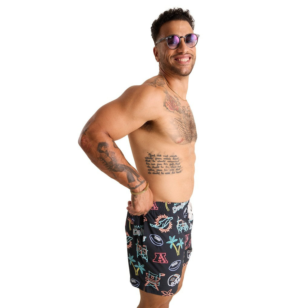 Chubbies The Neon 5.5" Classic Lined Swim Trunks - Miami Dolphins