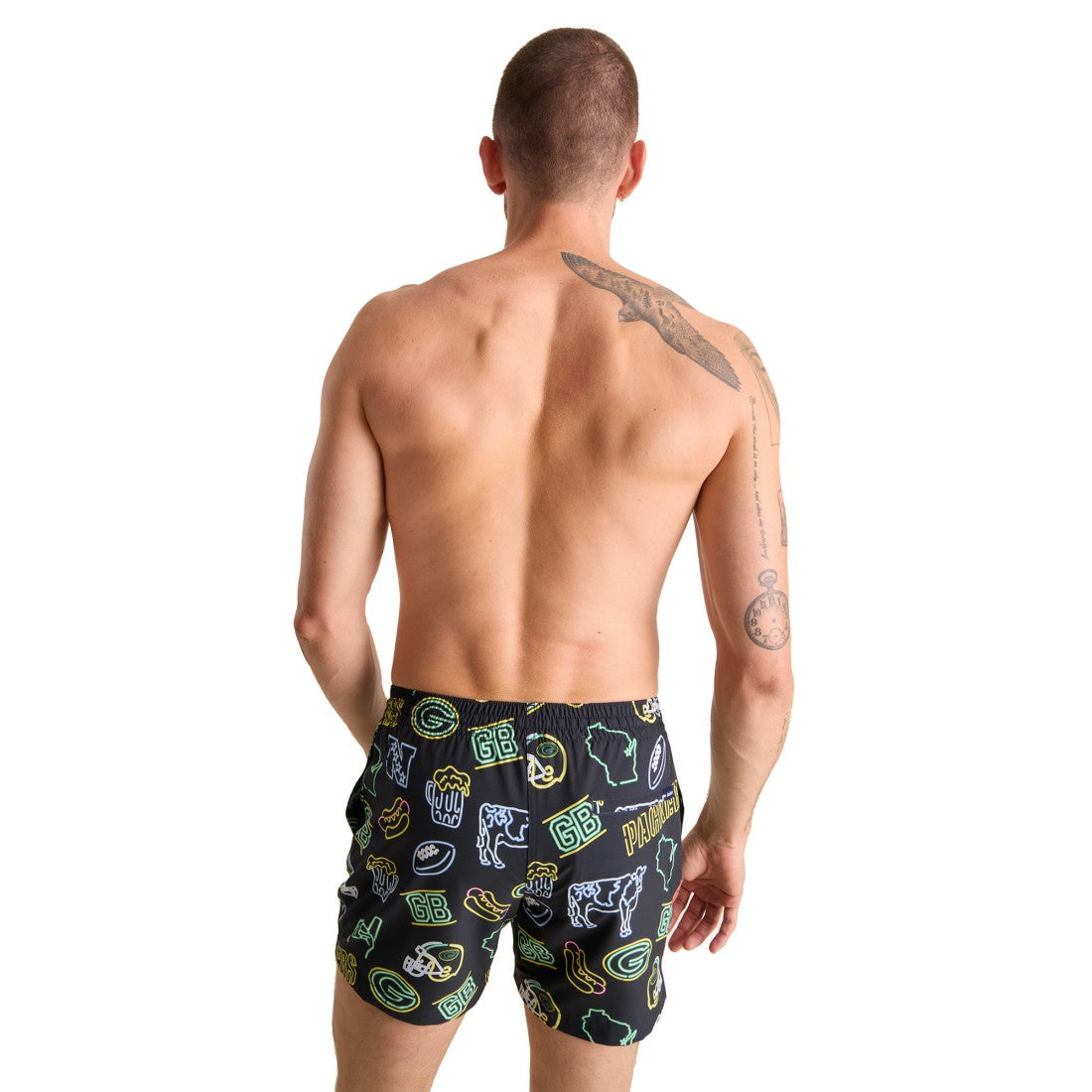 Chubbies The Neon 5.5" Classic Lined Swim Trunks - Green Bay Packers