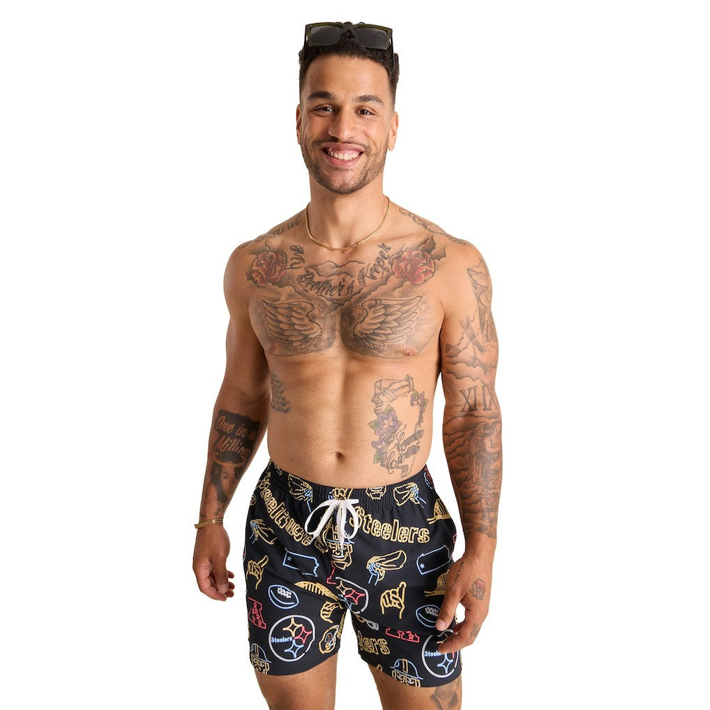 Chubbies The Neon 5.5" Classic Lined Swim Trunks - Pittsburgh Steelers