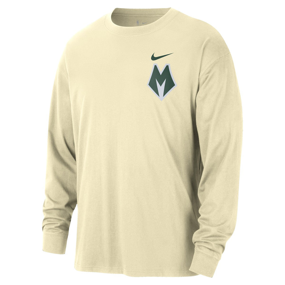 Nike Milwaukee Bucks 2025/26 City Edition Remix Essential Logo Long Sleeve T-Shirt