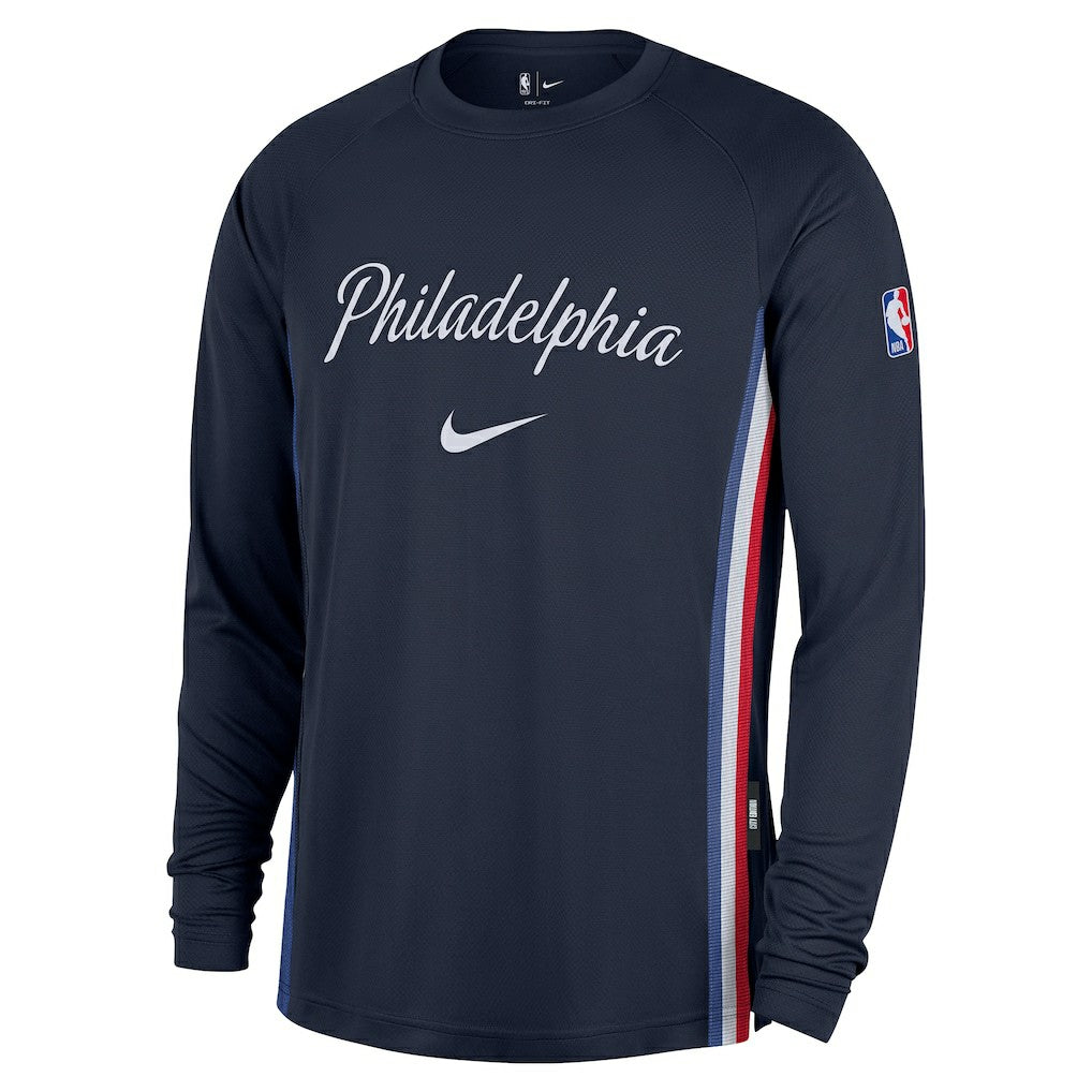 Nike Philadelphia 76ers 2025/26 City Edition Authentic Pregame Dri-FIT Long Sleeve Shooting T-Shirt